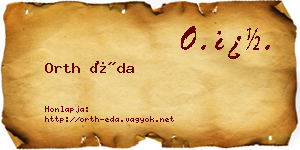 Orth Éda névjegykártya